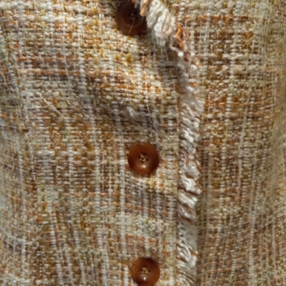 RL Richard Blazer Womens  Sz 8P Fringe Tweed  Blazer - Picture 2 of 8